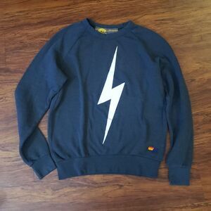 Aviator Nation Gray Lightning Chic Edgy Feminine Trendy Retro Athleisure Size XS